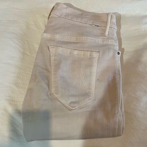 MOTHER High Waister Looker Dagger Ankle Fray Denim